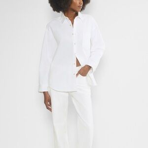 Aritzia Denim Forum The 80’s Comfy Denim Shirt in A Little White Lie